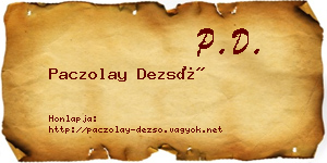 Paczolay Dezső névjegykártya