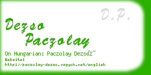 dezso paczolay business card